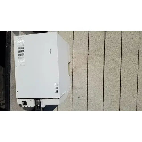 White rectangular outdoor electrical box with vented sides and handle for harvey sterilemax st75935 reuse medical use