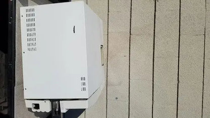 White rectangular outdoor electrical box with vented sides and handle for harvey sterilemax st75935 reuse medical use