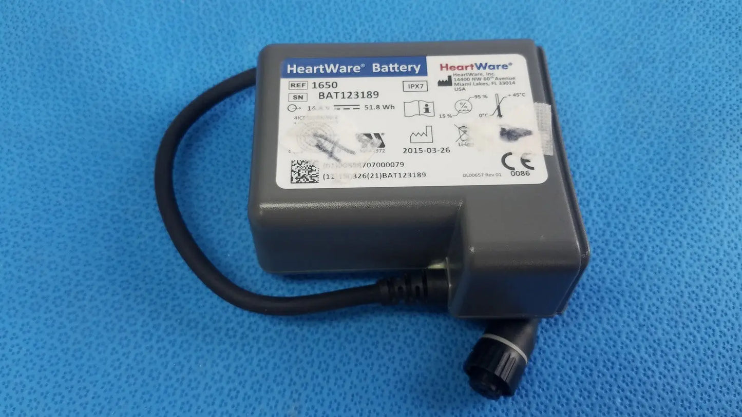Reuse Medical HeartWare 1650 Battery 14.8V Rechargeable Batteries, second-hand product photo 1