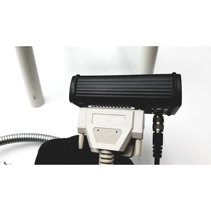Black ribbed rectangular engineering hrti laser head with white connector and attached cables for Heidelberg Engineering hrti model LSC210