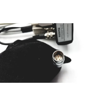 Silver metallic connector with six gold pins on the back side of heidelberg engineering hrti laser head model lsc210 accessory
