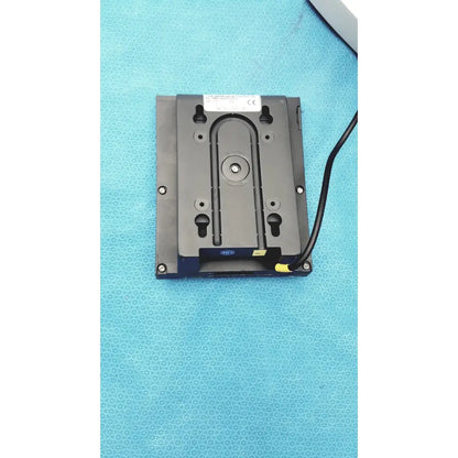 Black rectangular matte heidolph basis rotary evaporator back panel with mounting holes and yellow cable connector