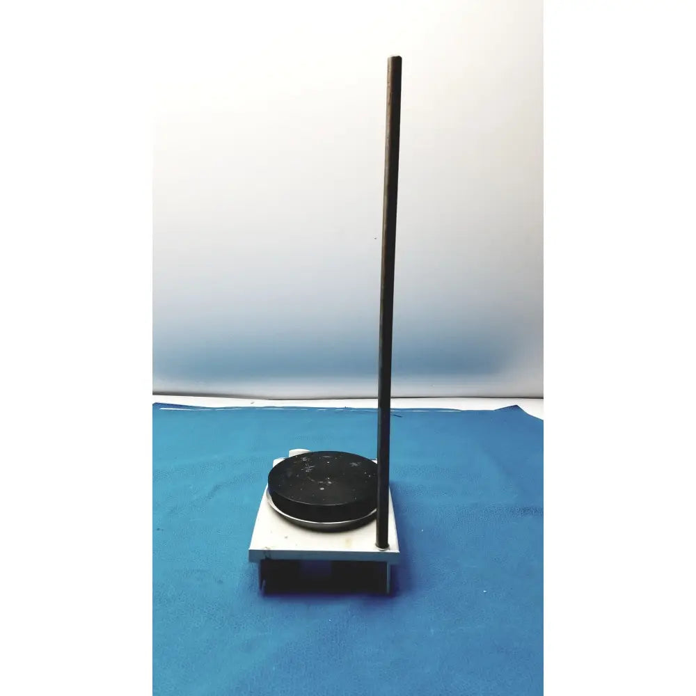 Heidolph MR Hei Tec black magnetic stirrer hotplates with vertical rod and PT1000 temperature sensor on white base