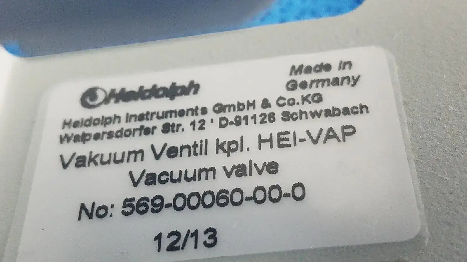 Heidolph Vacuum Valve with GEMU 24V PTFE Tubing Vacuum Valve, second-hand product photo 8