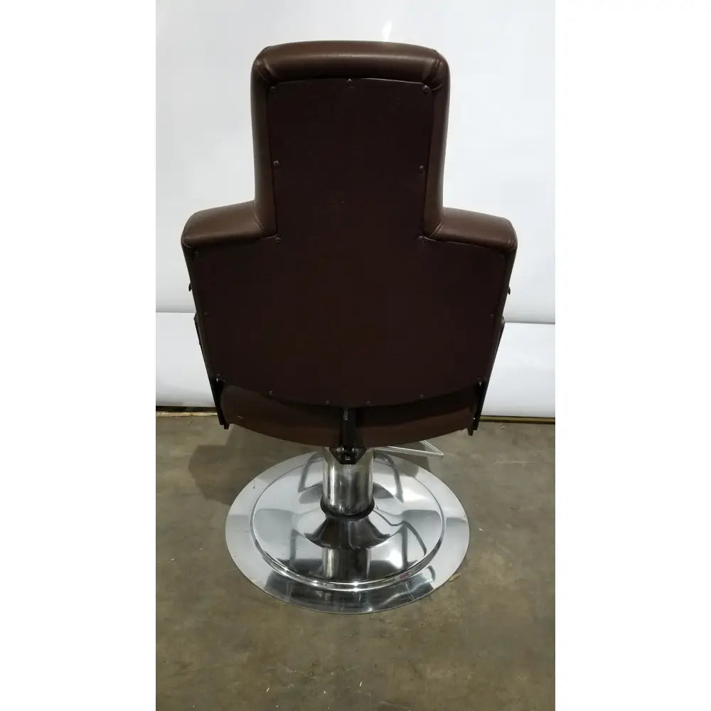 Brown leather height adjustable phlebotomy chair with chrome base and pedestal phlebotomy chair reg ca 31278