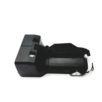 Black plastic hand held calibrator 6d49 with textured grip and integrated strap attachment points for secure handling