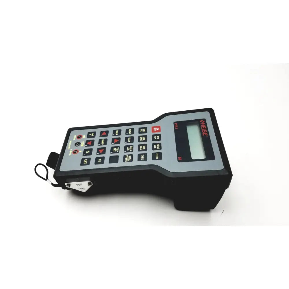 Black and gray hand held calibrator 6d49 e171189 with keypad and display screen by khese front view