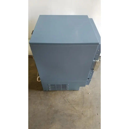 Gray industrial-grade metal cabinet with ventilation grilles on front panel for helmer hlf105 horizon series laboratory freezer