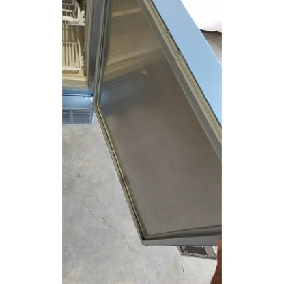 Light blue helmer hlf105 horizon series laboratory freezer with glass door and metal frame for commercial use