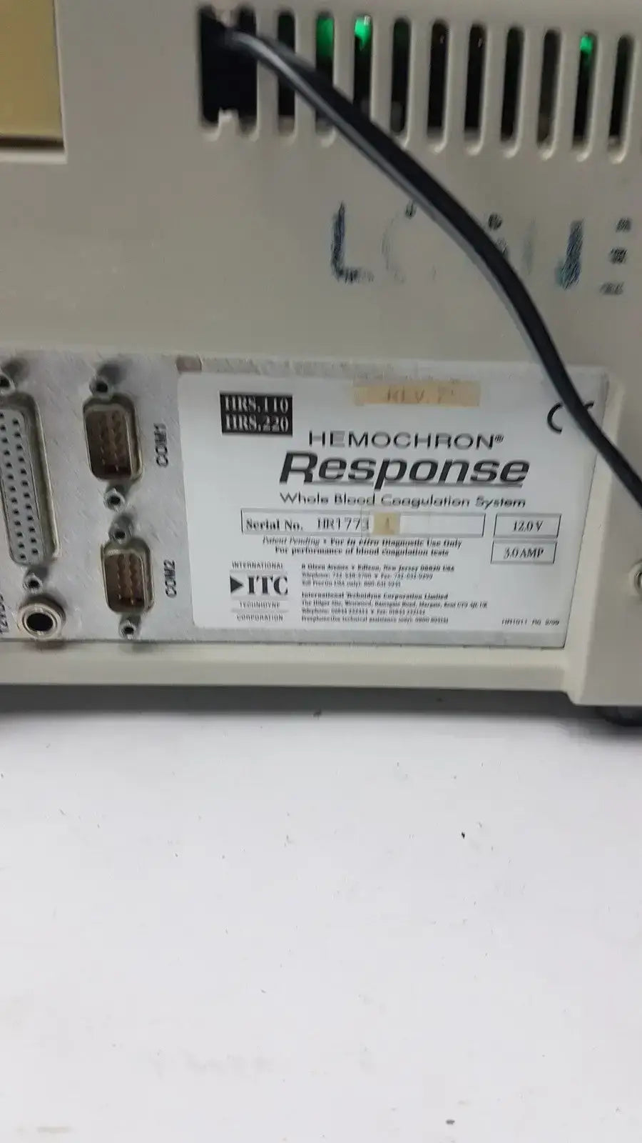 Vendor Unknown - MANUAL REVIEW Hemochron Response Whole Blood CoagulatiIon System Whole Blood Coagulation Analyzer, second-hand product photo 6