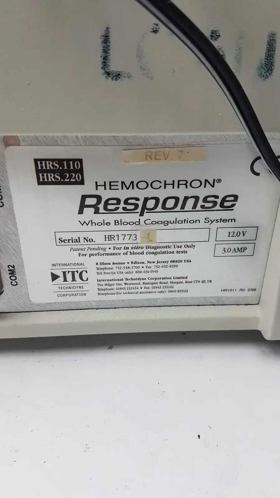 Vendor Unknown - MANUAL REVIEW Hemochron Response Whole Blood CoagulatiIon System Whole Blood Coagulation Analyzer, second-hand product photo 7
