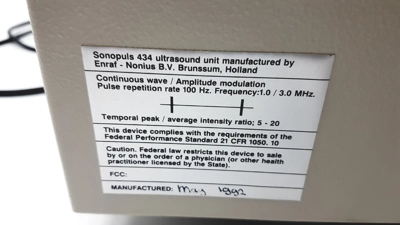 Henley International Sonopuls 434 Ultrasound Therapy Unit, second-hand product photo 11