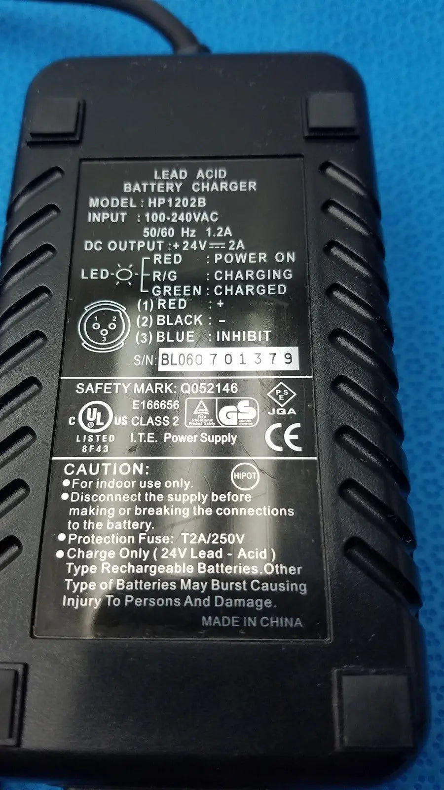 High Power Tech. 3-Pin Lead Acid Battery Charger HP-1202B, 24V, 2A Battery Charger, second-hand product photo 14