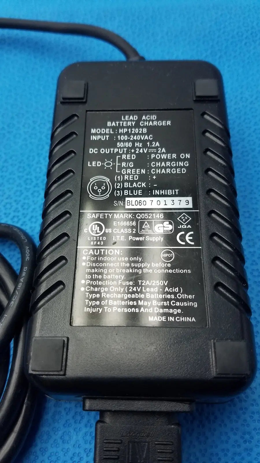 High Power Tech. 3-Pin Lead Acid Battery Charger HP-1202B, 24V, 2A Battery Charger, second-hand product photo 12