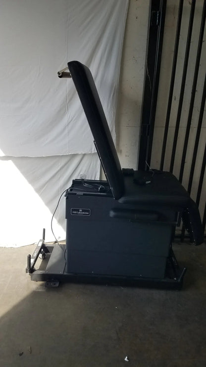 Black sturdy hill ha90pt treatment table with padded backrest and adjustable handlebars for physical therapy treatment
