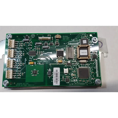 Green printed circuit control board with electronic components and barcode label for reuse medical equipment Hill-Rom 2003