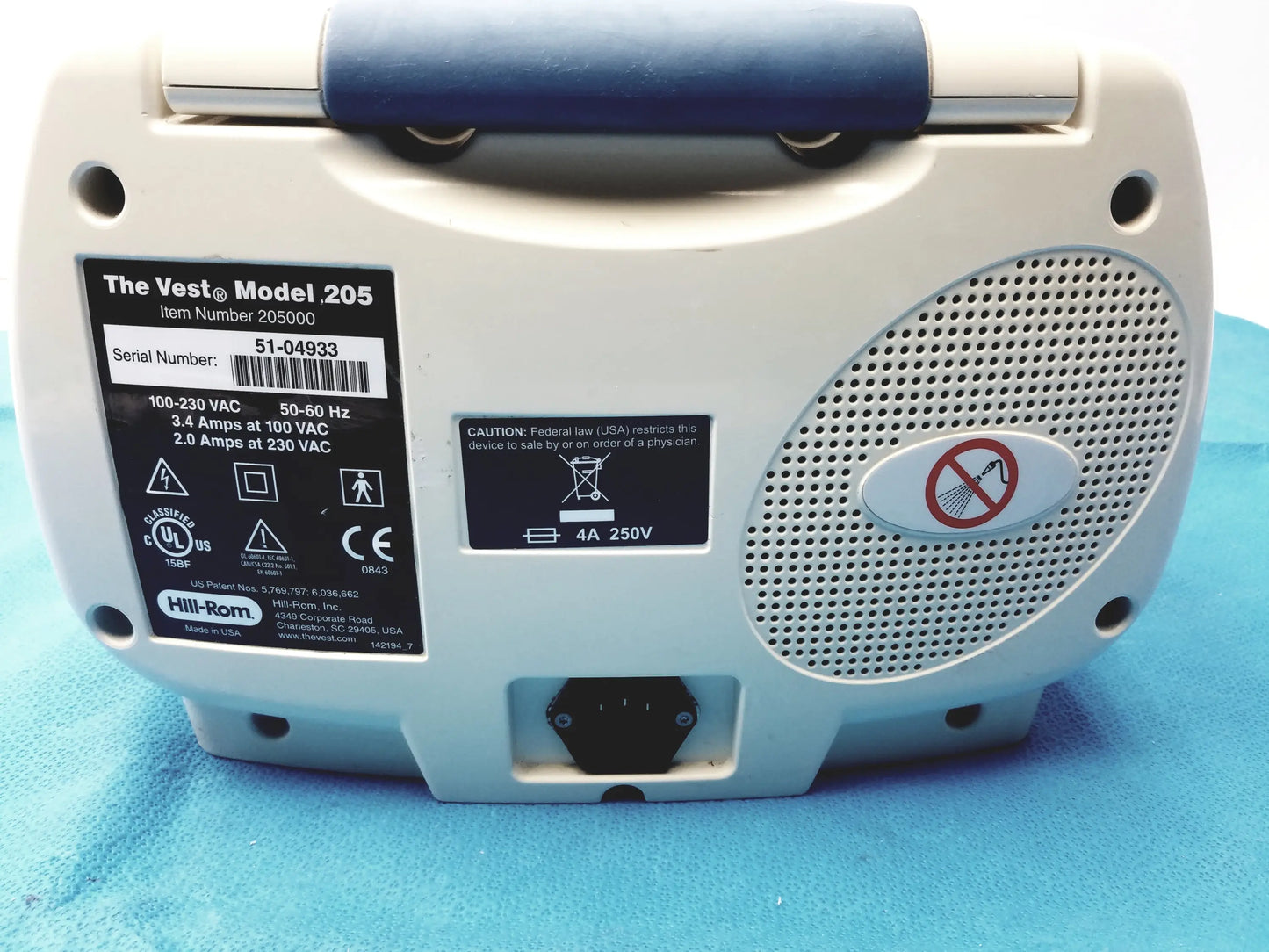 Hill Rom 205 The Vest Airway Clearance System Airway Clearance System, second-hand product photo 7