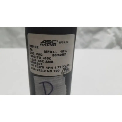 Hill-Rom Hill Rom Total Care Genuine OEM 75UF 250V Motor Start by ASC Capacitor Motor Start Capacitor, second-hand product photo 3