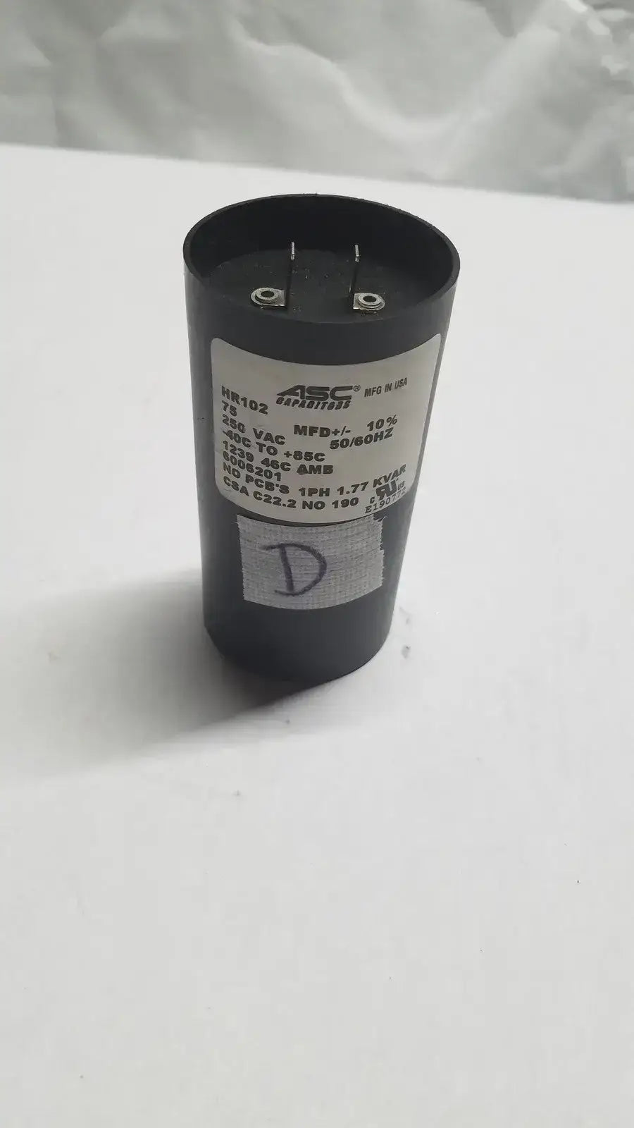 Hill-Rom Hill Rom Total Care Genuine OEM 75UF 250V Motor Start by ASC Capacitor Motor Start Capacitor, second-hand product photo 1