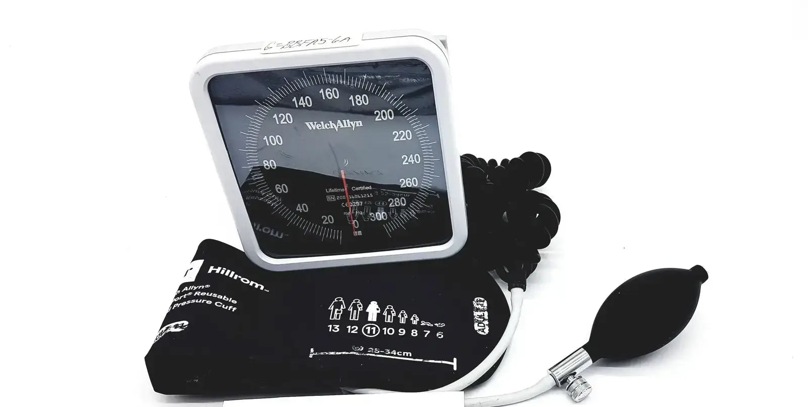 Hillrom / Welch Allyn 200716061215 Wall Gauge Aneroid Sphygmomanometer With Cuff Sphygmomanometer, second-hand product photo 1