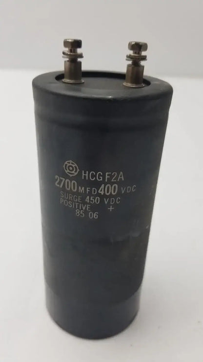 Hitachi Capacitor HCGF2A 2700MFD 400VDC Electrolytic Capacitor, second-hand product photo 1