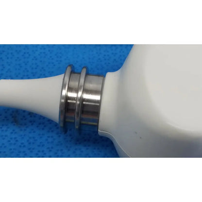 White plastic ear syringe with metallic silver nozzle for hitachi cc41r ultrasound probe 8-4 mhz use