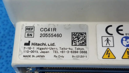 White plastic hitachi cc41r ultrasound probe 8-4 mhz showing product detail and branding on front side