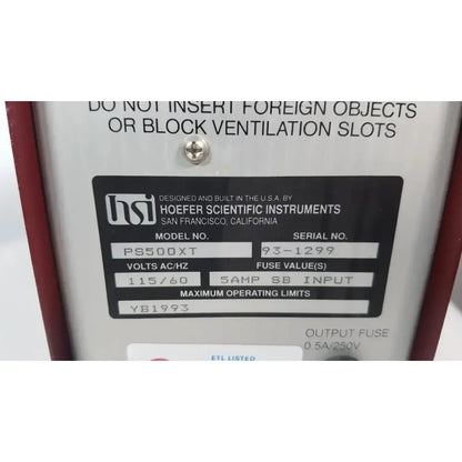 Hoefer PS500XT DC Power Supply, 500V 400mA 200W Laboratory Power Supply, second-hand product photo 6