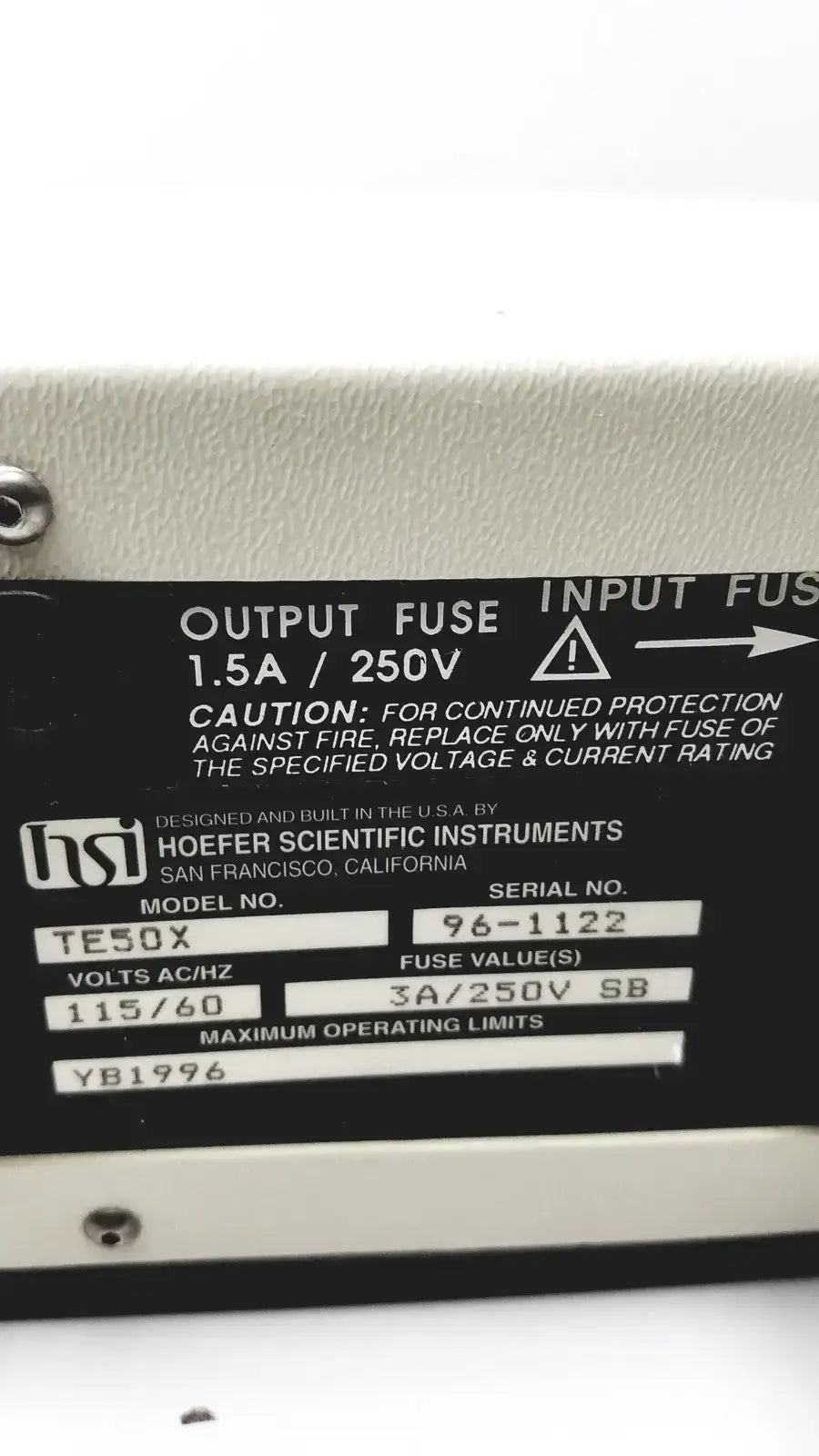 Hoefer Transpher Power Lid Model No. TE 50X Laboratory Equipment Part, second-hand product photo 8