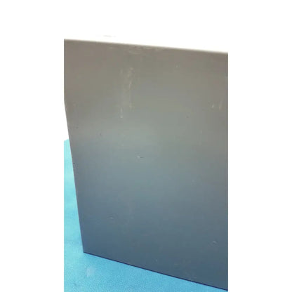 Matte black hoffman steel type 1 cutout box with latch features a smooth slightly reflective steel type surface
