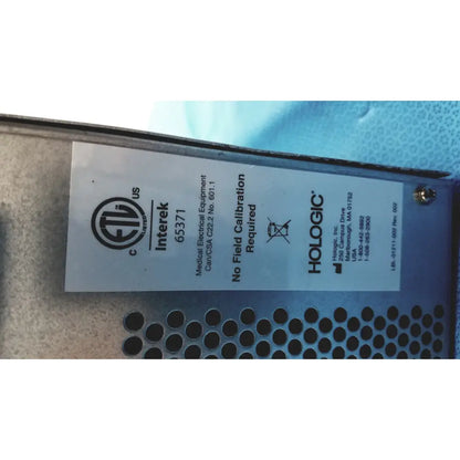 White label with black text on hologic novasure model 09 rf controller unit equipment featuring cul us and intertek marks