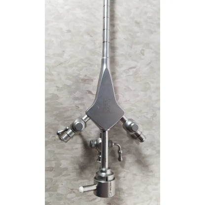 Silver surgical diagnostic sheath with slender segmented shaft and three articulated arms for hologic ths-01513 operative use
