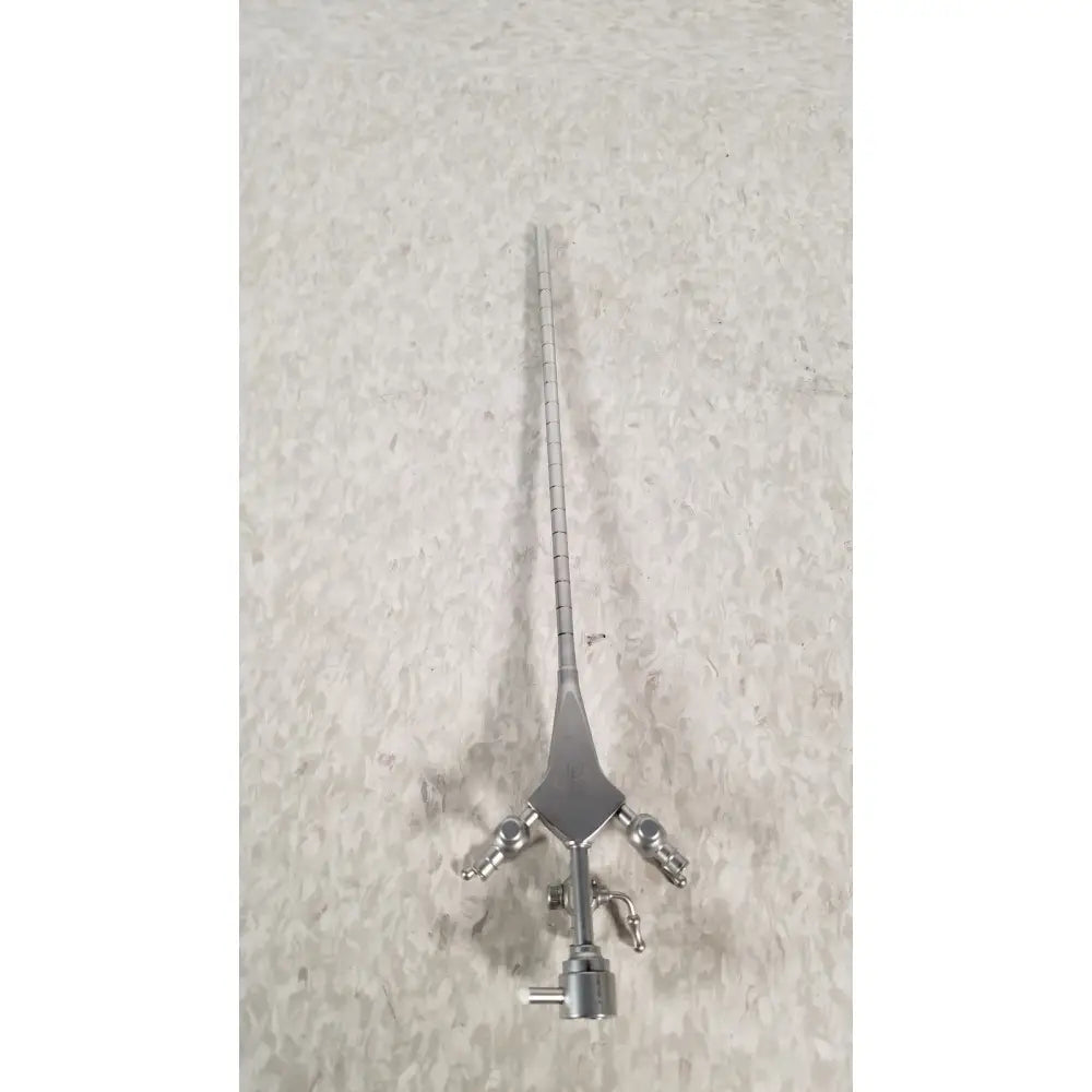 Silver metallic diagnostic sheath with long segmented shaft and three articulated joints hologic ths-01513 operative