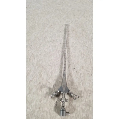 Silver surgical diagnostic sheath with measurement markings and valve controls hologic ths-01513 operative hysteroscope
