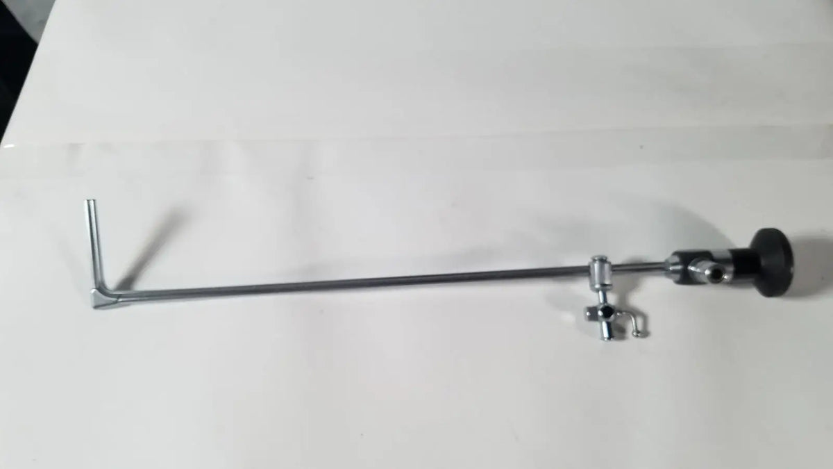 Hopkins 28020a 0 degree nephroscope with silver metallic shaft and black rubberized grip for reuse medical procedures