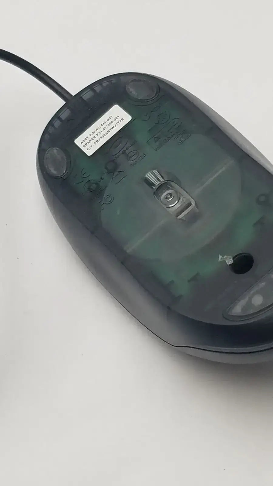 HP 417441-001 M-SBF96 Silver and Black Three Button Computer Mouse, second-hand product photo 4