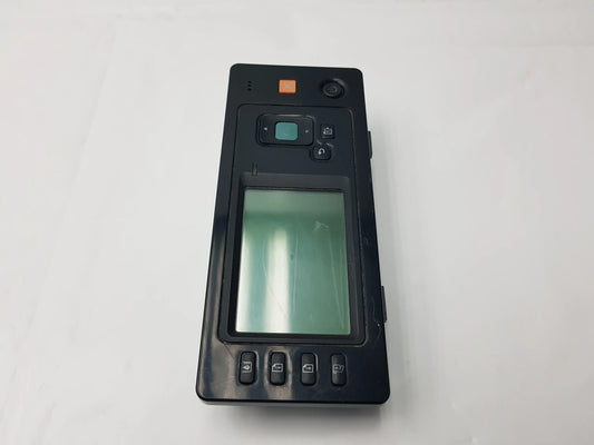 Black handheld scanner control panel with rectangular screen and orange button compatible hp designjet overlay control panel