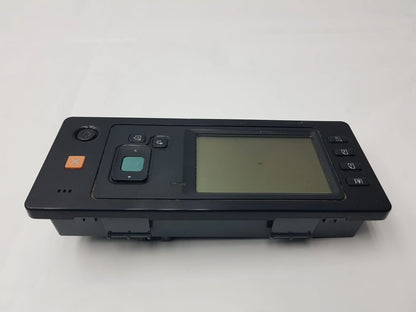 Black rectangular hp q6675-60143 front overlay control panel with touchscreen and colored buttons for compatible hp designjet