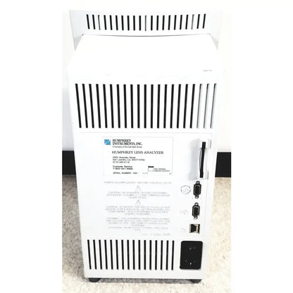 White humphery instruments 350 lens analyzer displaying precision reuse medical equipment for optical analysis