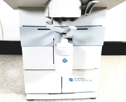 White humphery instruments 350 lens analyzer with blue circular button for reuse medical imaging analysis