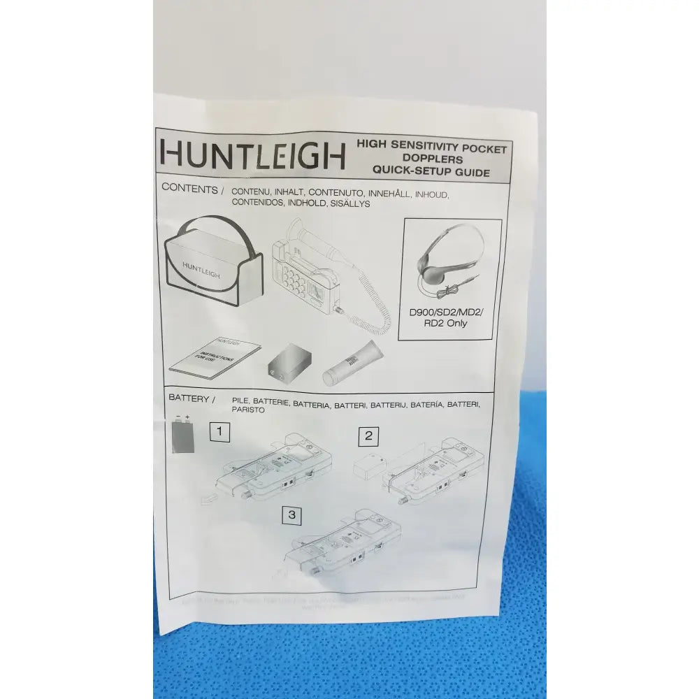 Huntleigh Dopplex SD2 Prenatal Heart Rate Monitor With Accessories and Bag Prenatal Heart Rate Monitor, second-hand product photo 10