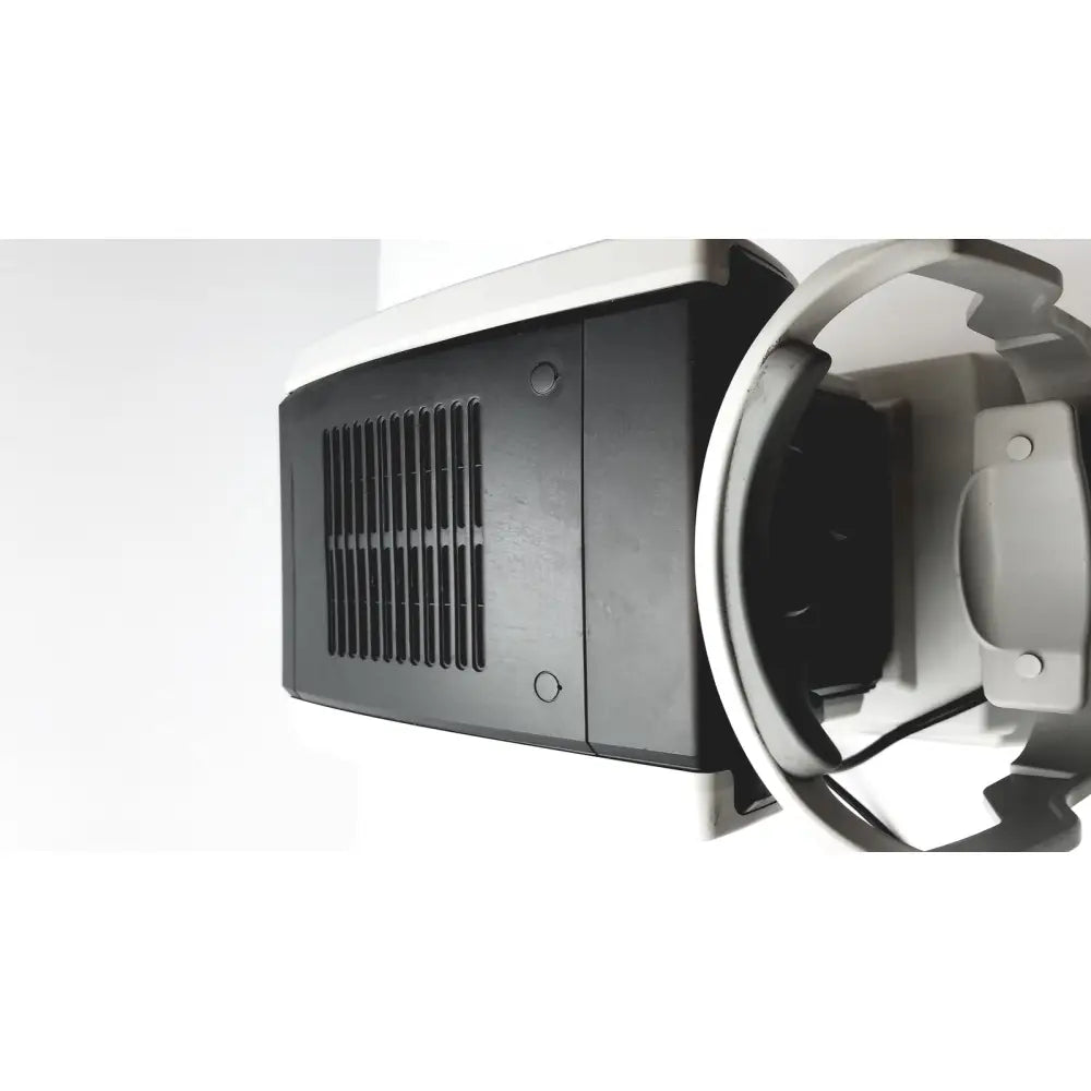 Black and white industrial huvitz autorefractometer keratometer with vented side panel and circular lens housing