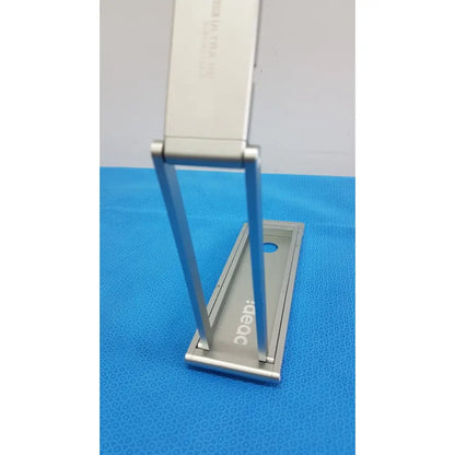 Silver metallic foldable visualizer document camera stand with sleek design and ideac engraving for dc400 4k foldable use
