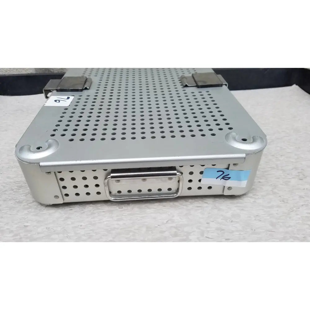 Silver metallic imp innovative medical mayo knee positioner base tray with perforated surface and reinforced corners