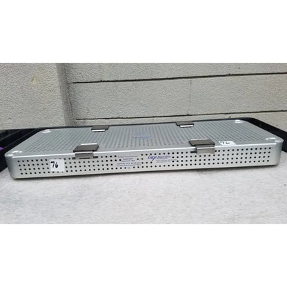 Silver metallic imp innovative medical 706-s mayo knee positioner base tray with perforated surface and two latches on top