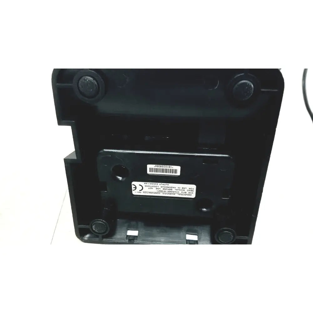 Black plastic industrial scientific mx6 ibrid handheld multi-gas monitor back with label and barcode with charger