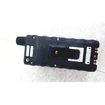 Black rugged industrial scientific mx6 ibrid handheld multi-gas monitor with textured grip and metallic connectors