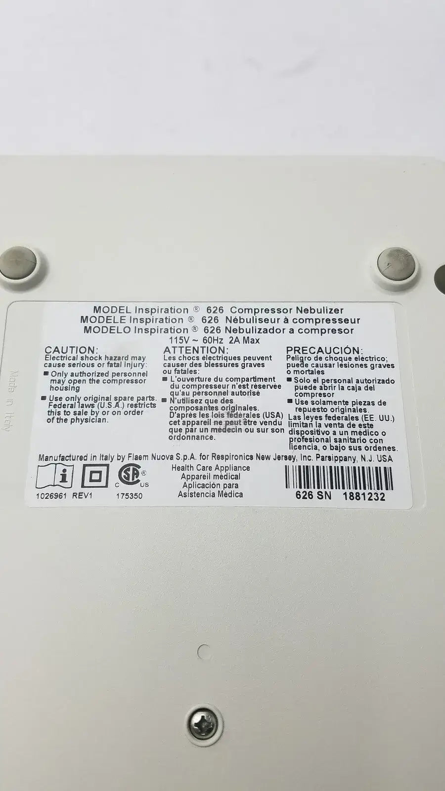 Corning Inspiiration 626 Comprresor Compressor Part, second-hand product photo 7