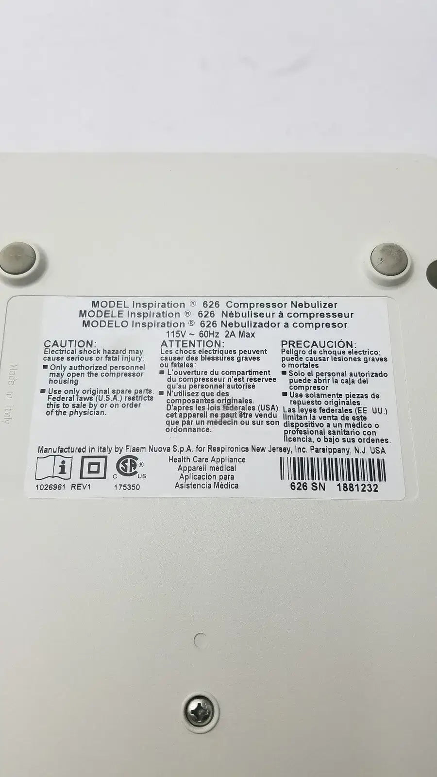 Corning Inspiiration 626 Comprresor Compressor Part, second-hand product photo 7