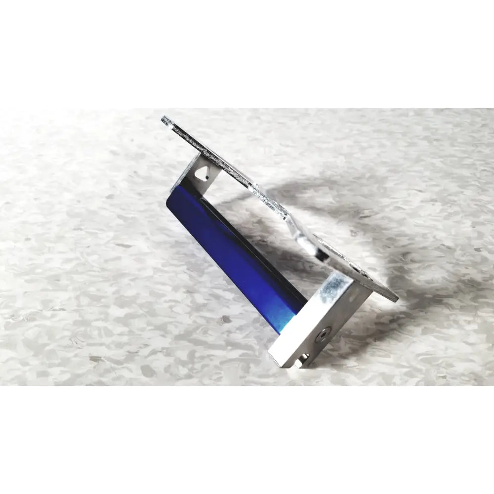 Blue metallic bracket with silver mounting hardware for integra cusa excel 36 khz clarity handpiece ultrasonic system